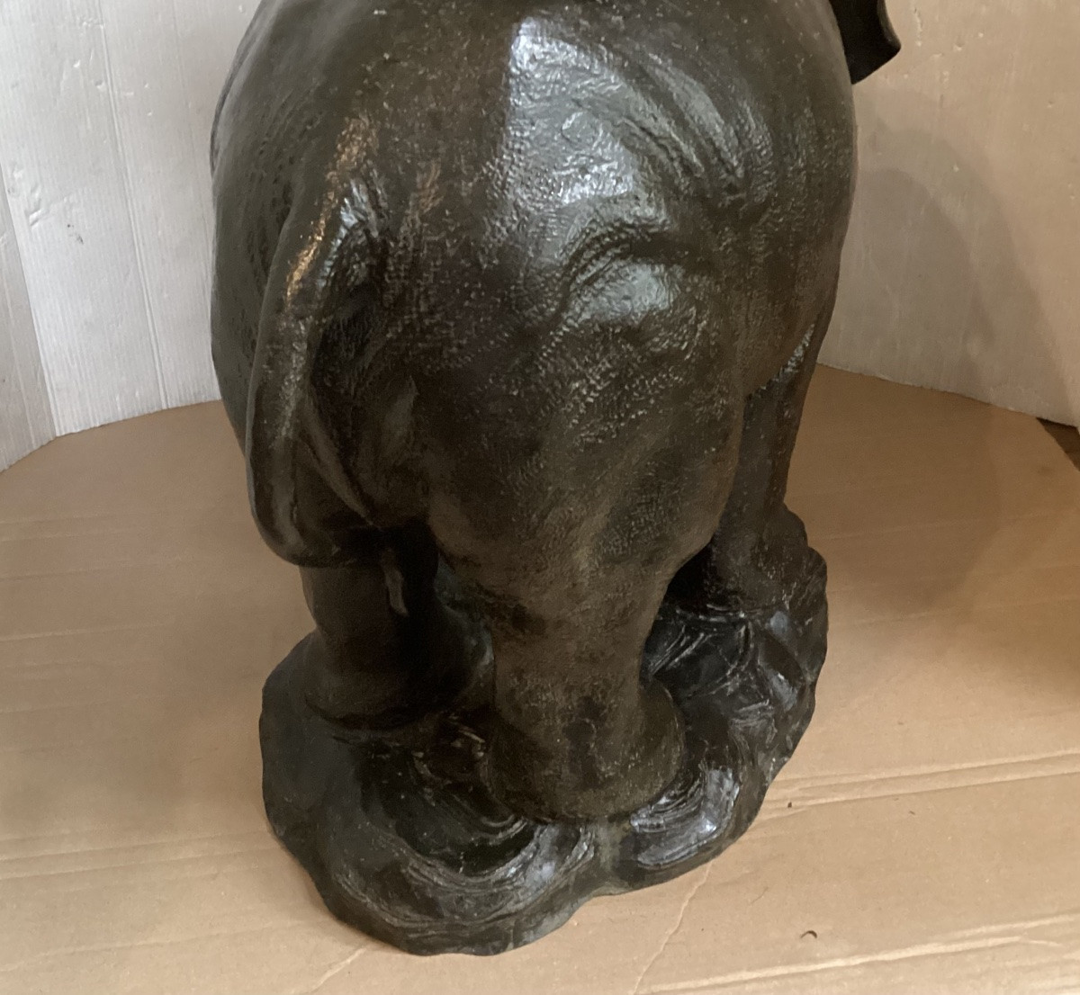 Éléphant en bronze formant cache-pot-photo-3