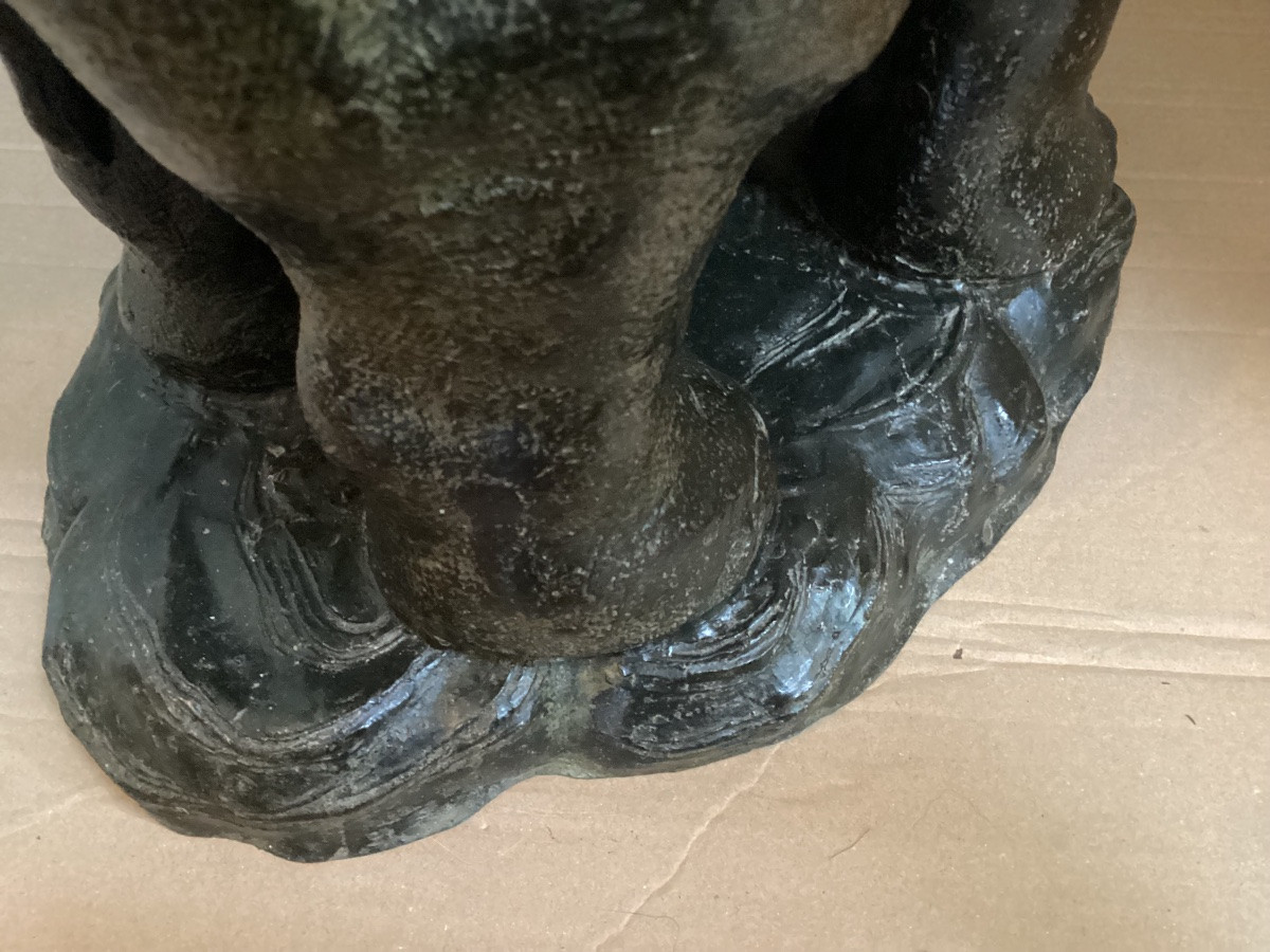 Éléphant en bronze formant cache-pot-photo-4