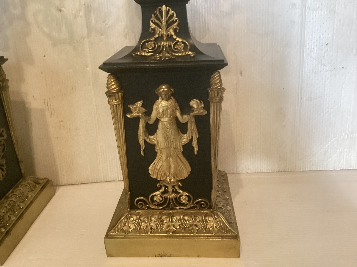 Candélabres Empire aux femmes ailées -photo-1