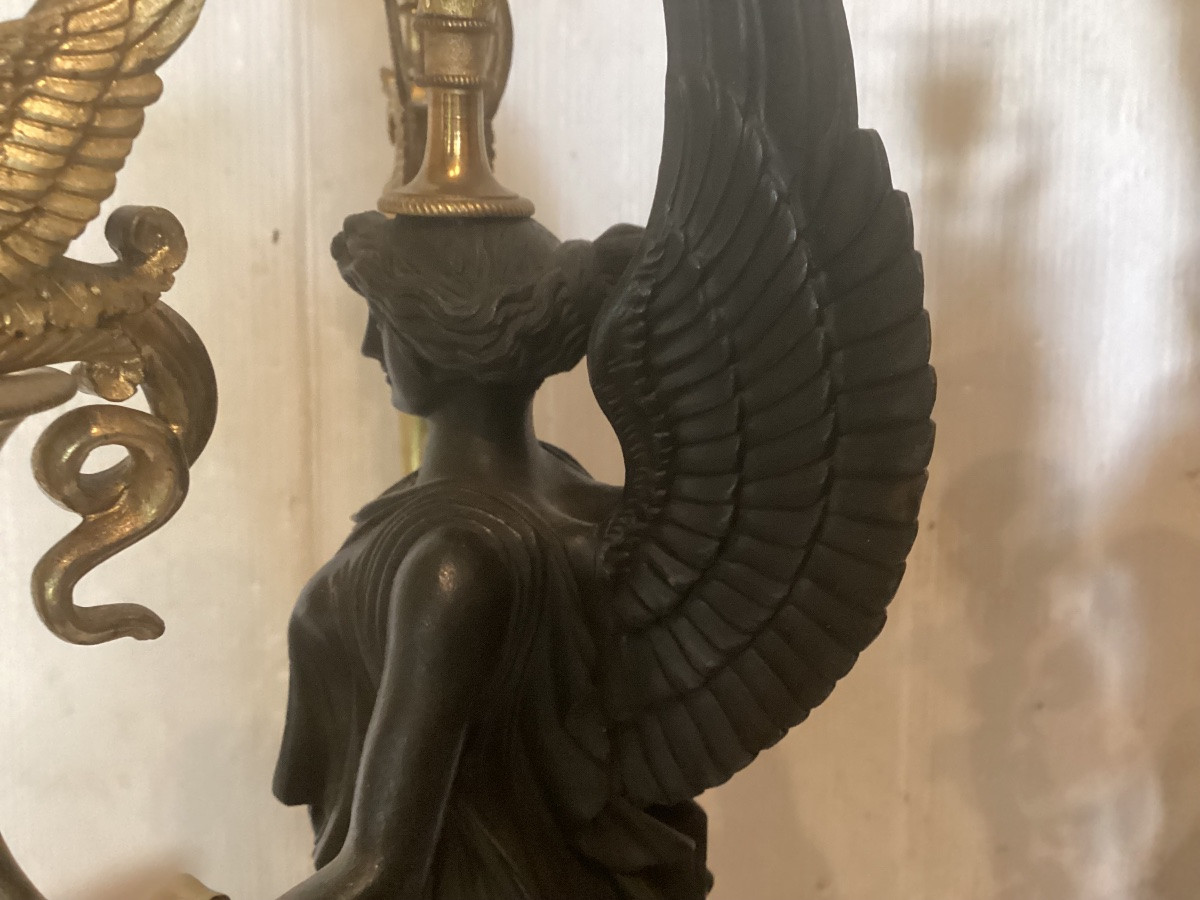 Candélabres Empire aux femmes ailées -photo-8