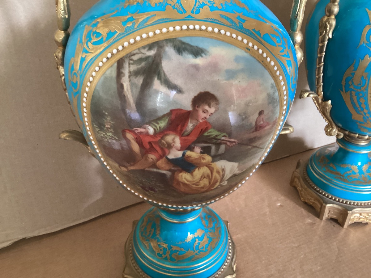 Paire de vases montés 19ème -photo-3