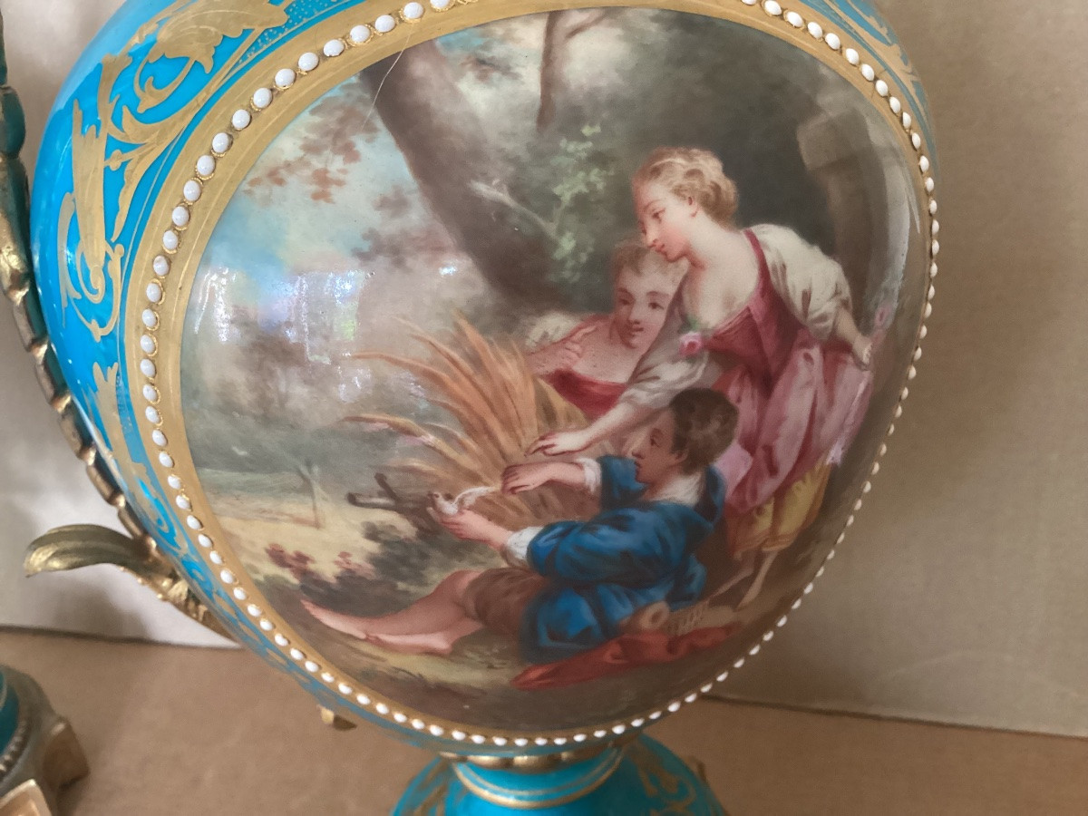 Paire de vases montés 19ème -photo-4