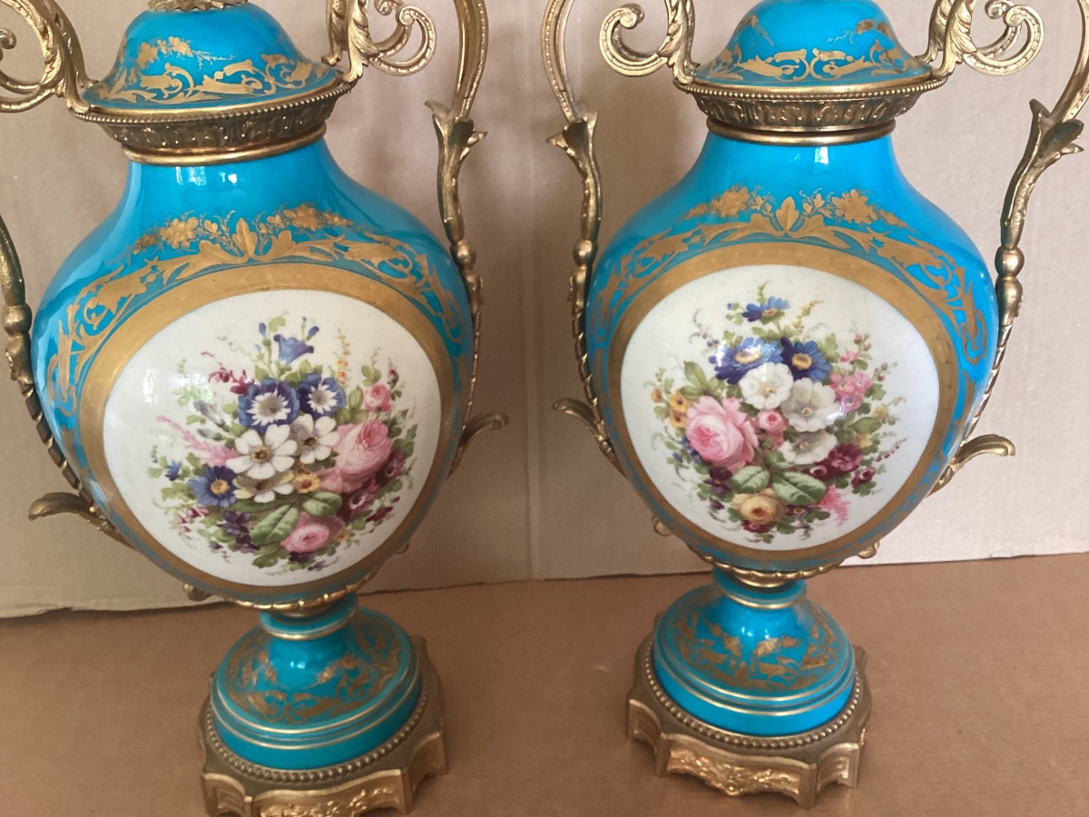 Paire de vases montés 19ème -photo-3