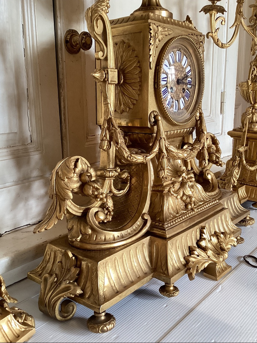 Importante garniture de cheminée Louis XVI -photo-6