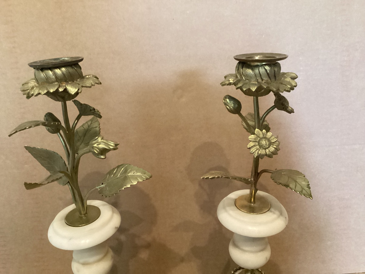 Paire de bougeoirs Louis XVI -photo-2