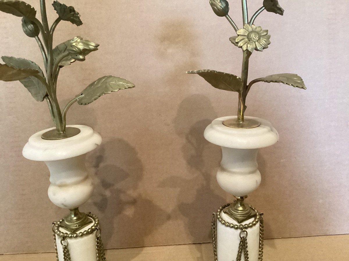 Paire de bougeoirs Louis XVI -photo-3