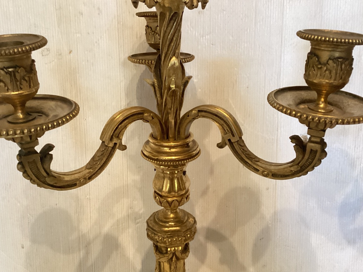 Paire de candélabres 18ème -photo-4