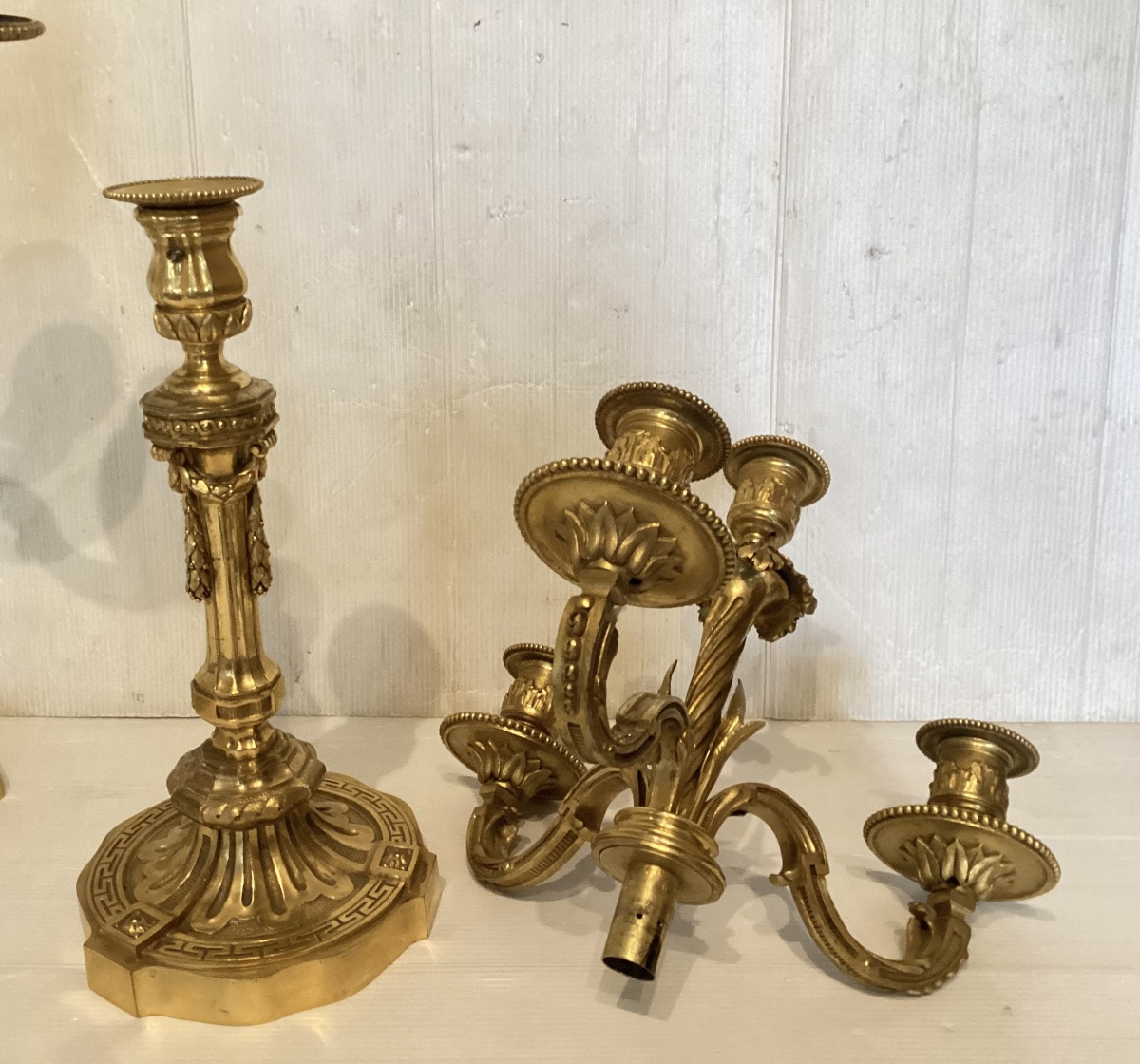 Paire de candélabres 18ème -photo-7