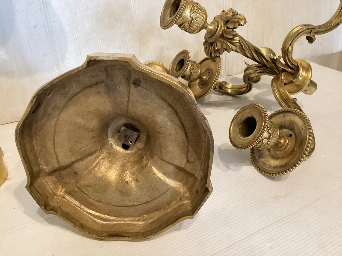 Paire de candélabres 18ème -photo-8