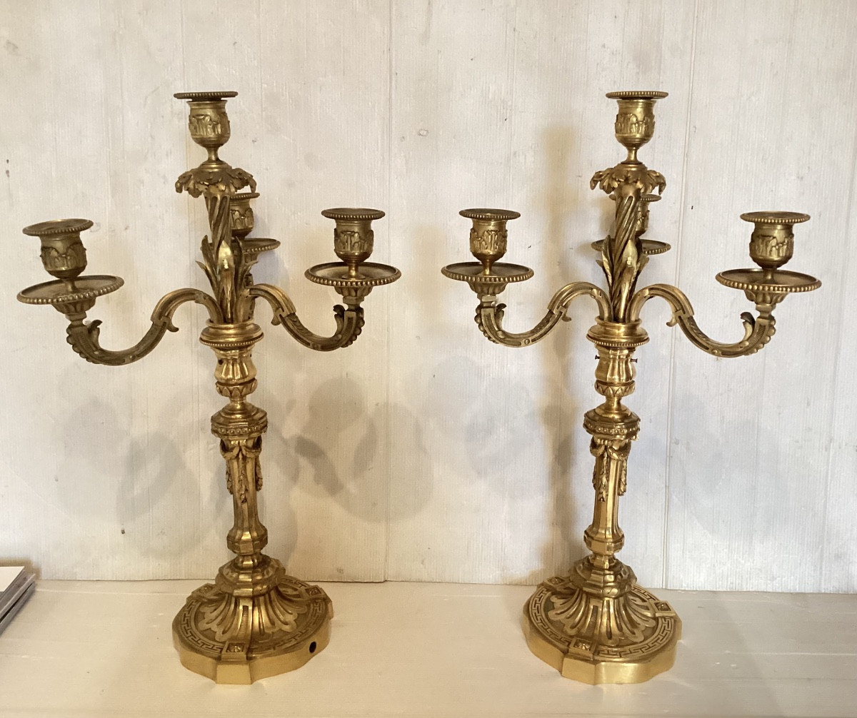 Paire de candélabres 18ème 