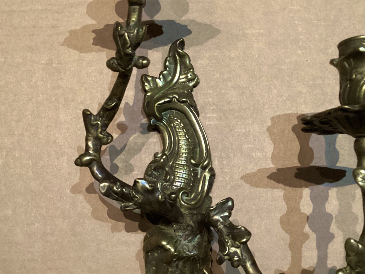 Paire d’appliques d’époque Louis XV -photo-3