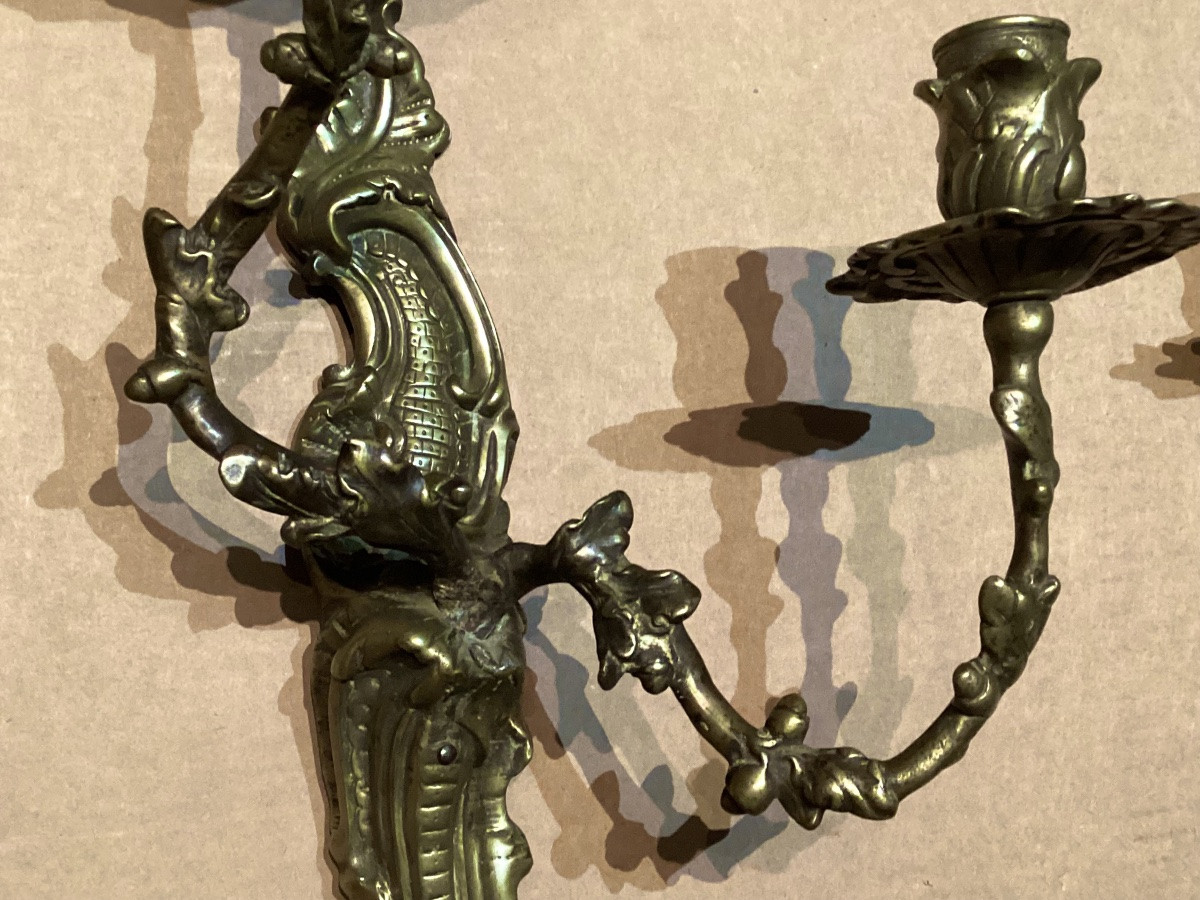 Paire d’appliques d’époque Louis XV -photo-2