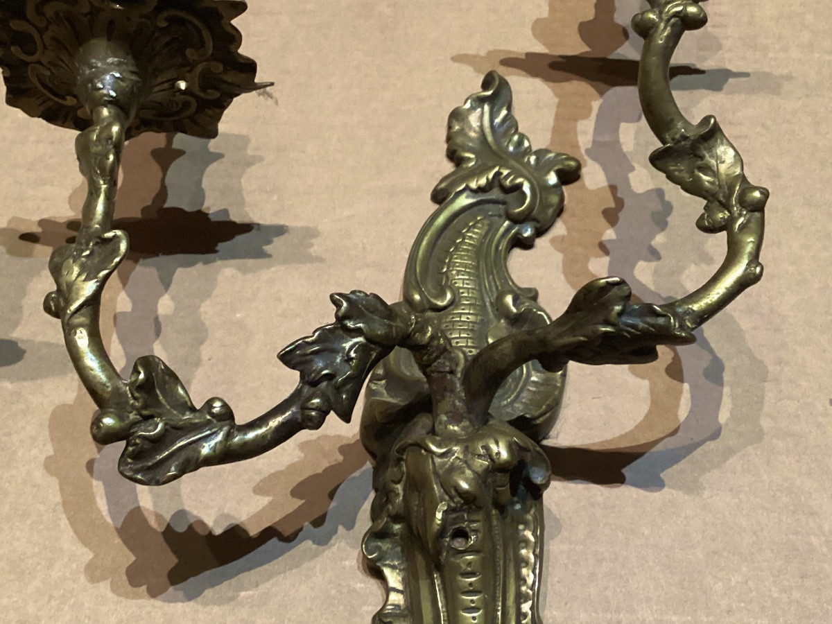 Paire d’appliques d’époque Louis XV -photo-3