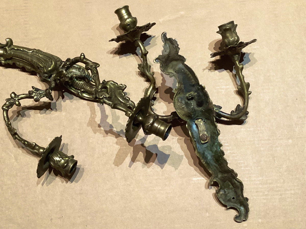 Paire d’appliques d’époque Louis XV -photo-6