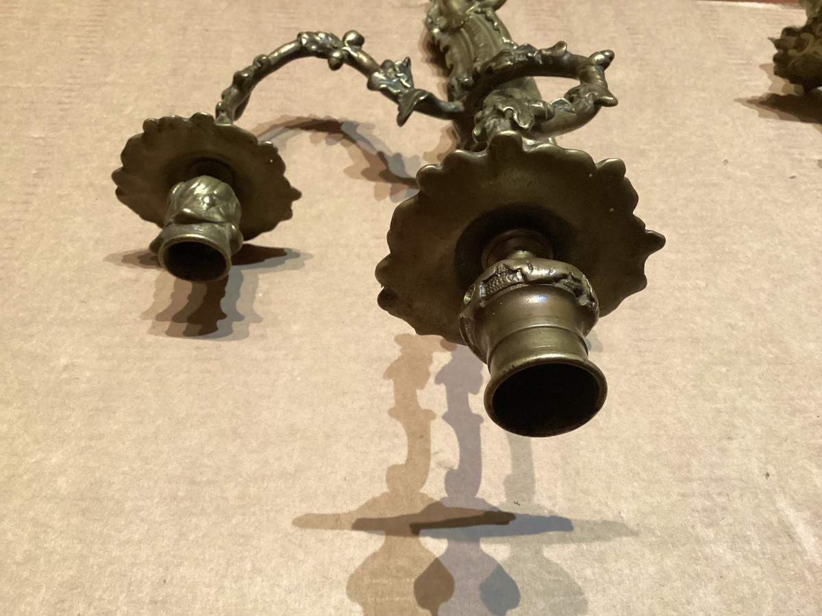 Paire d’appliques d’époque Louis XV -photo-8