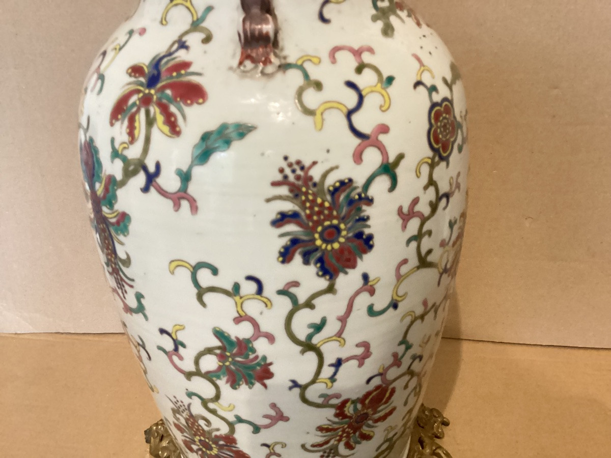 Vase monté Chine 19ème -photo-4