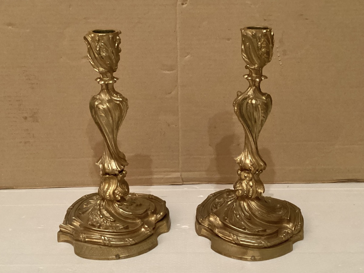 Pair Of Louis XV Candlesticks-photo-8