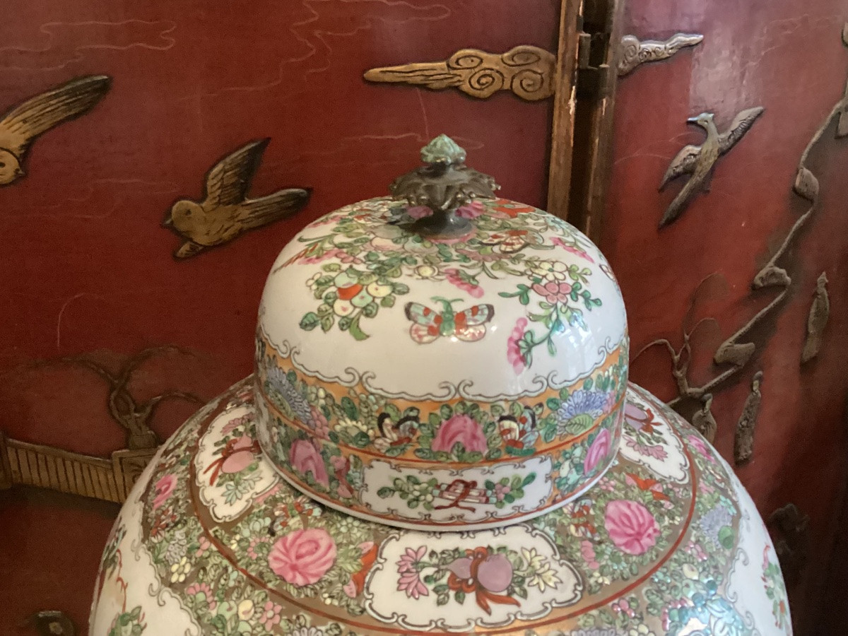 Paire de potiches Canton 19ème -photo-1