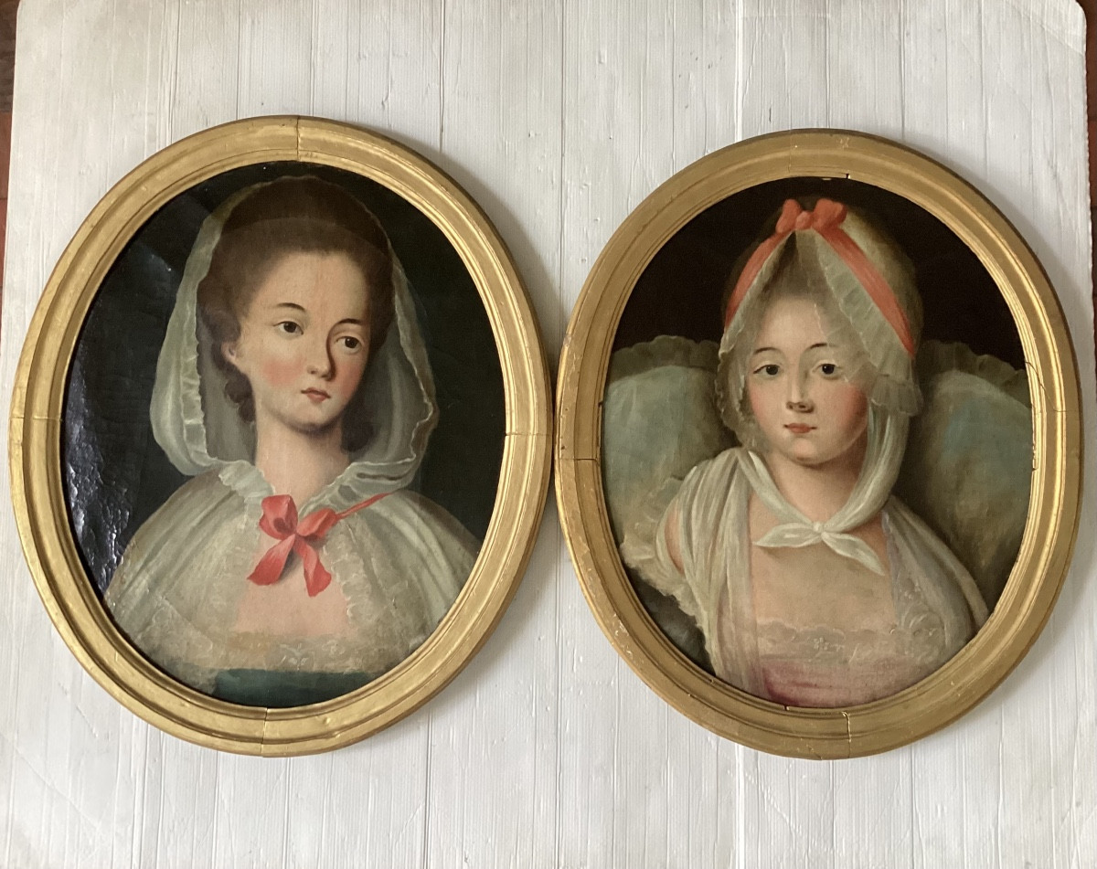 Paire de portraits 18ème 