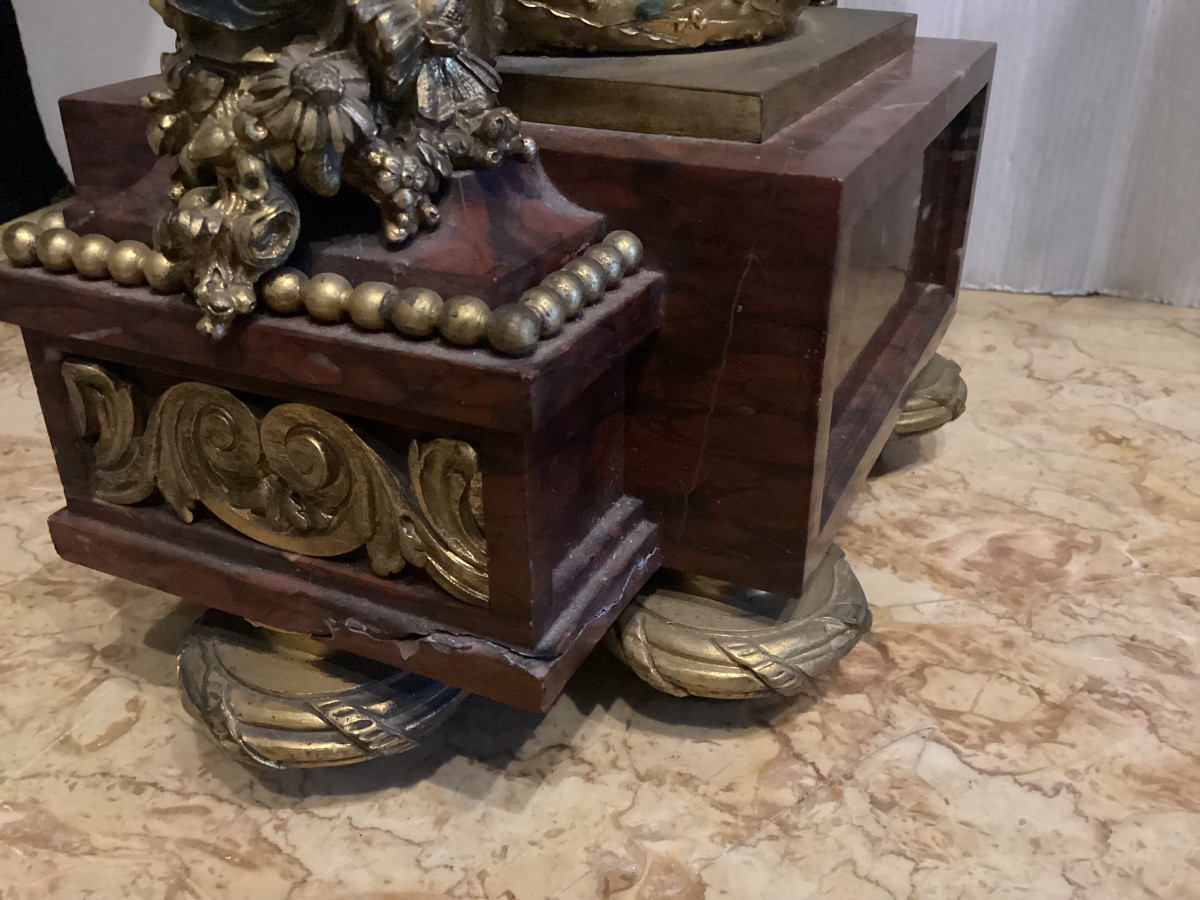 Importante paire de candélabres Louis XVI -photo-7