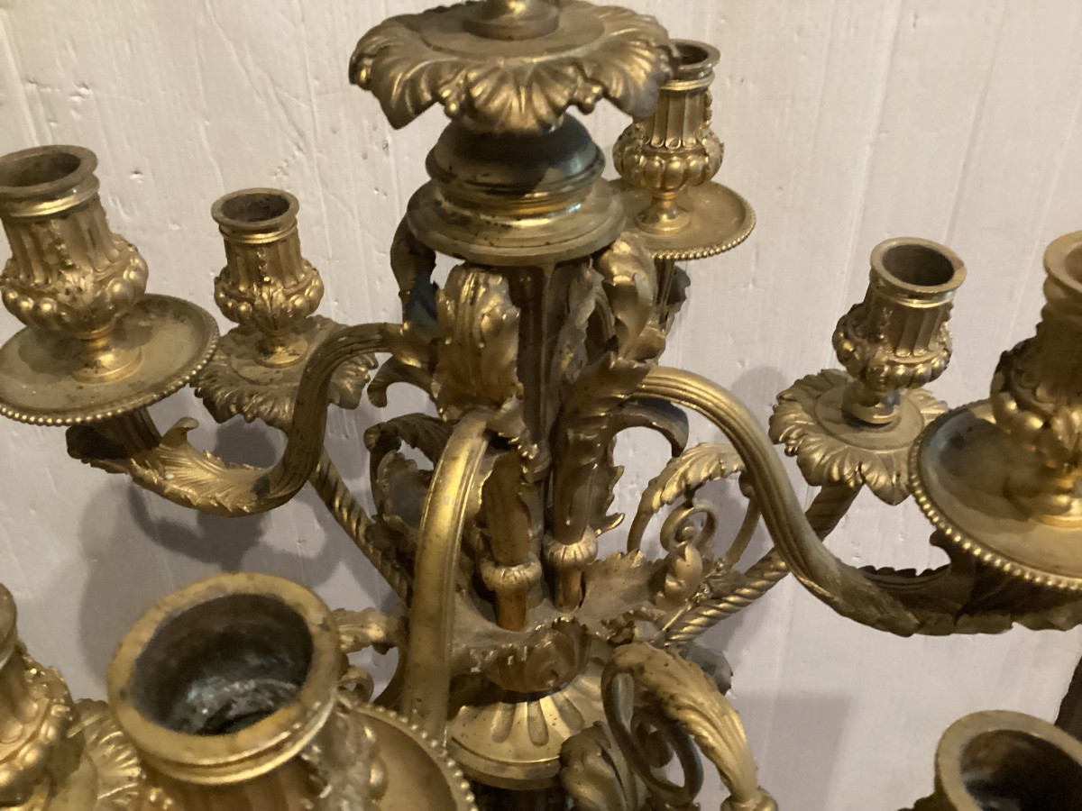 Importante paire de candélabres Louis XVI -photo-8