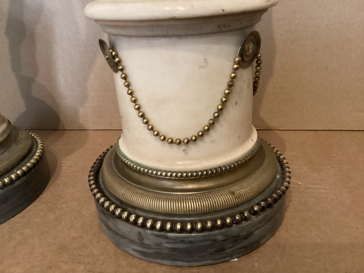 Paire de statues bronze 18ème -photo-4