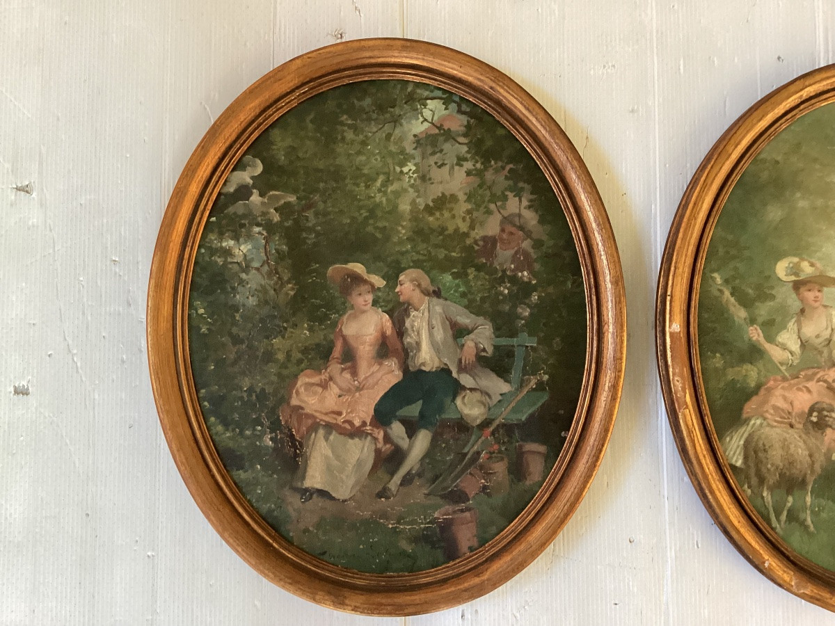 Lévigne Théodore paire de tableaux -photo-2