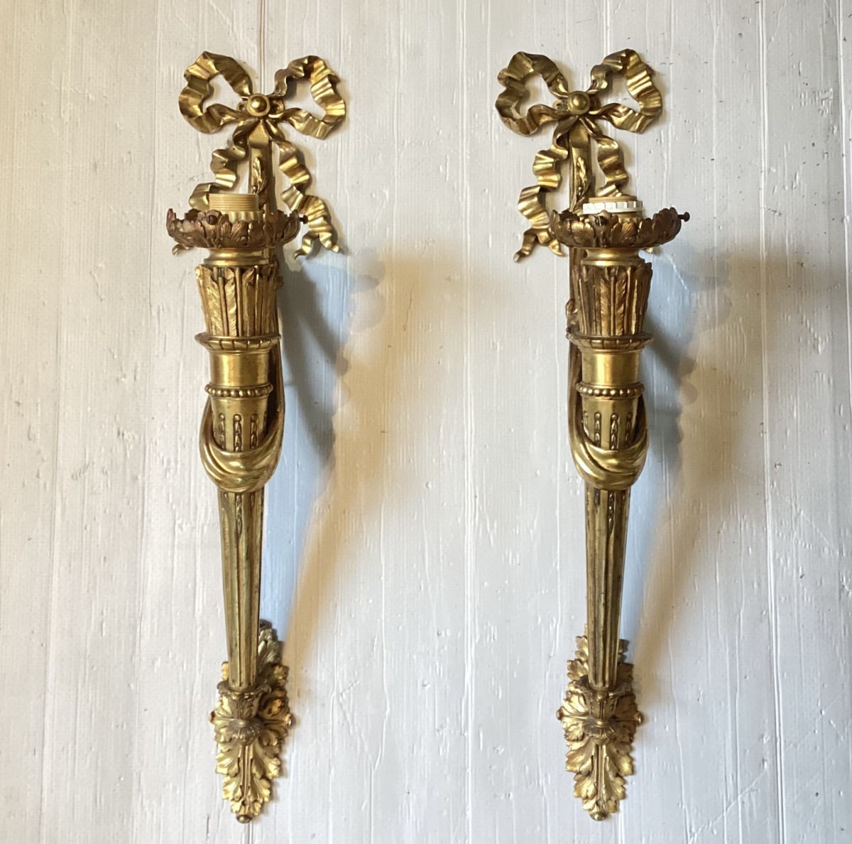Importante paire d’appliques Louis XVI -photo-2