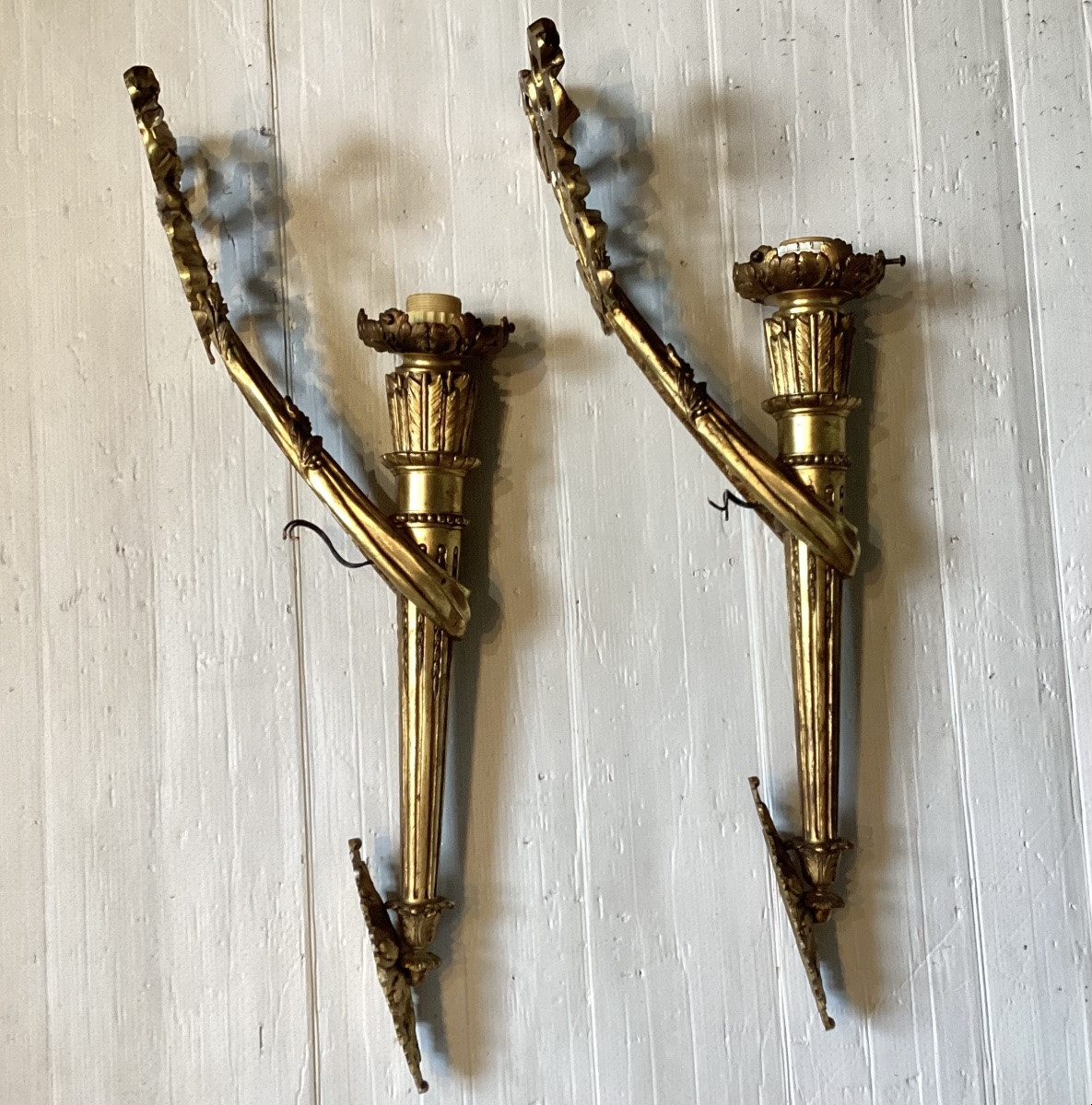 Importante paire d’appliques Louis XVI -photo-3