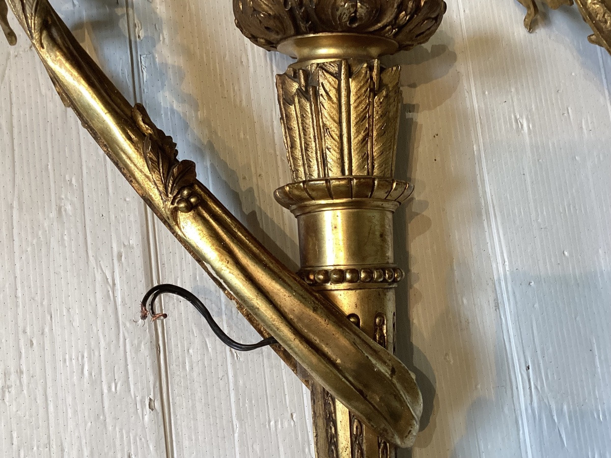 Importante paire d’appliques Louis XVI -photo-5