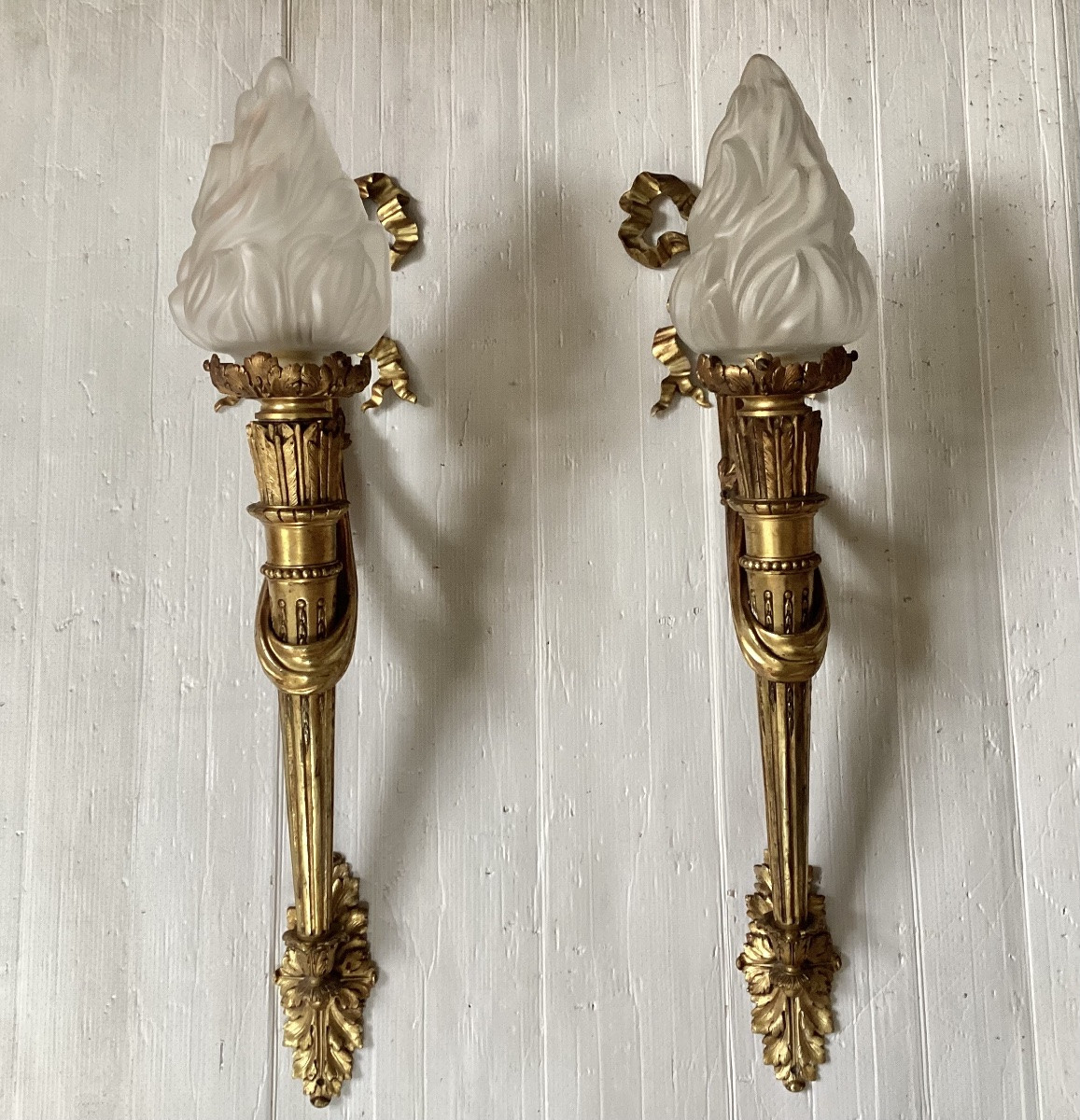 Importante paire d’appliques Louis XVI -photo-7