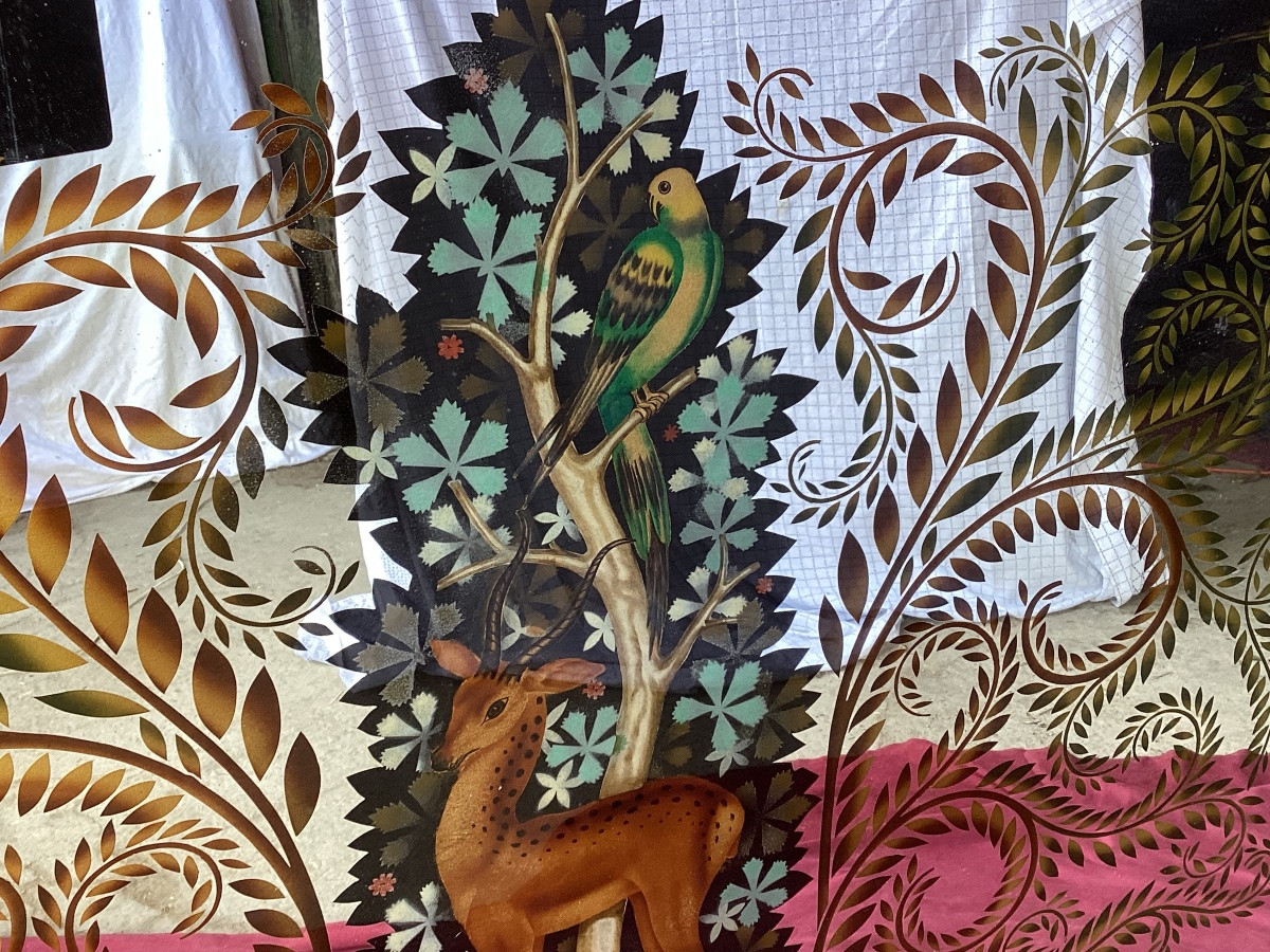 Important miroir églomisé -photo-3