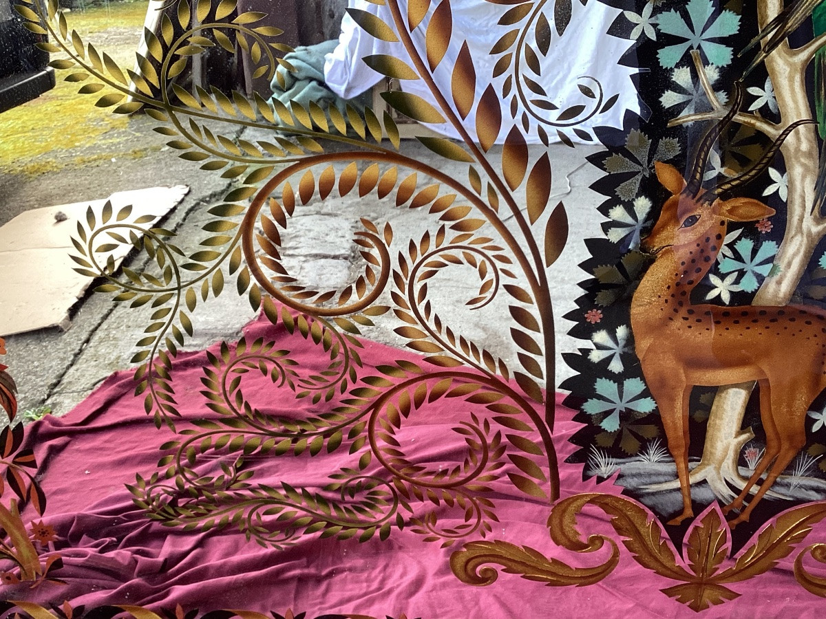 Important miroir églomisé -photo-4