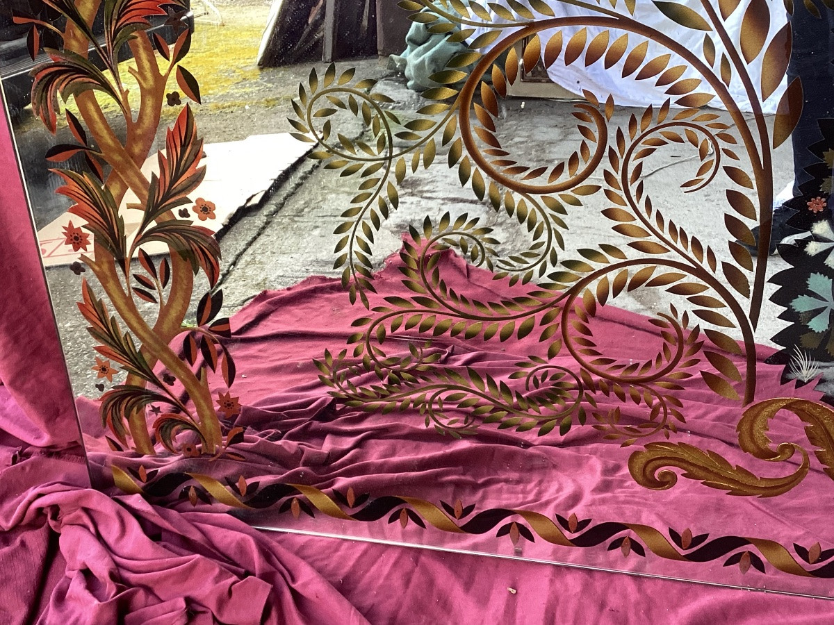 Important miroir églomisé -photo-1