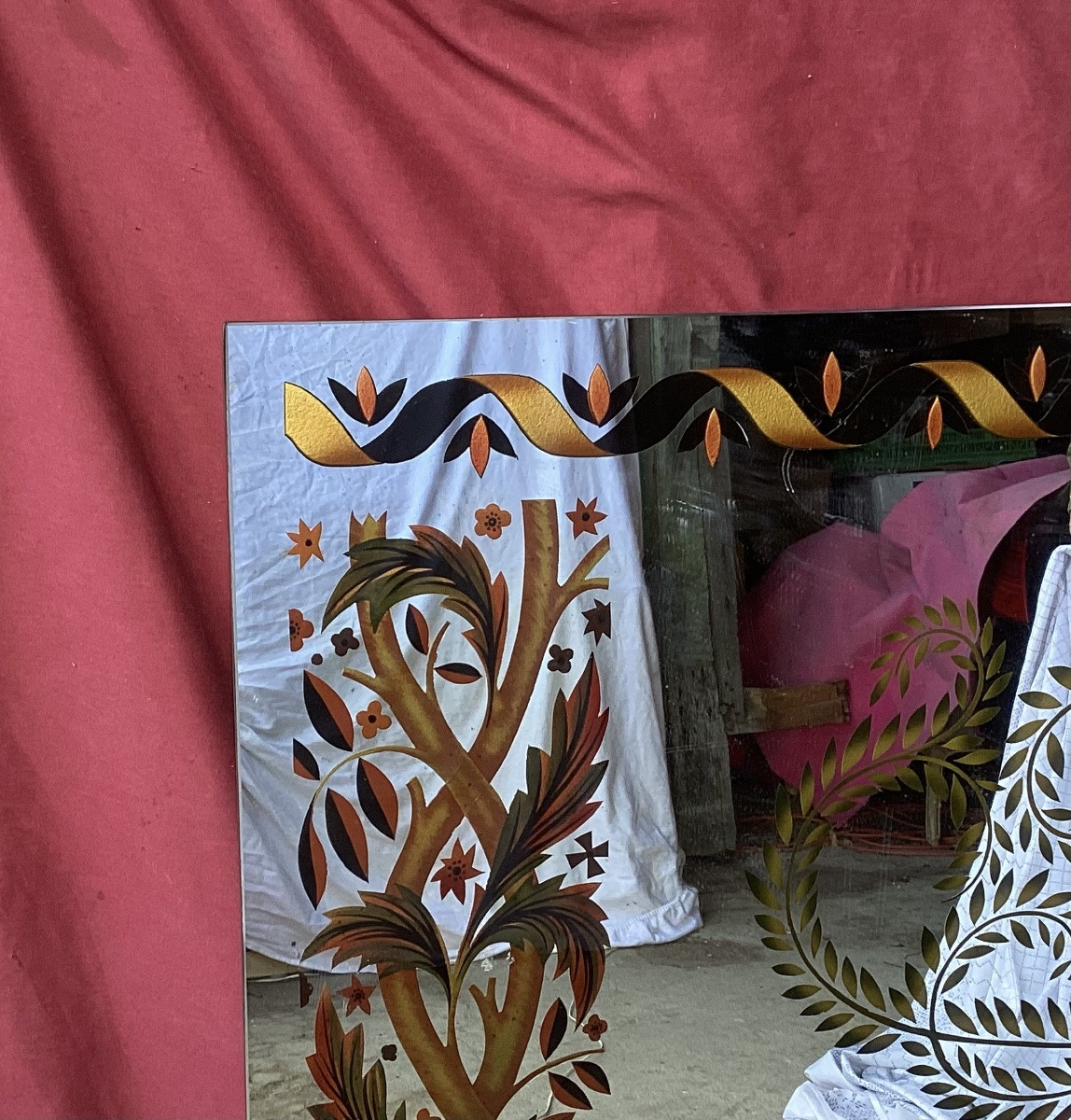 Important miroir églomisé -photo-2