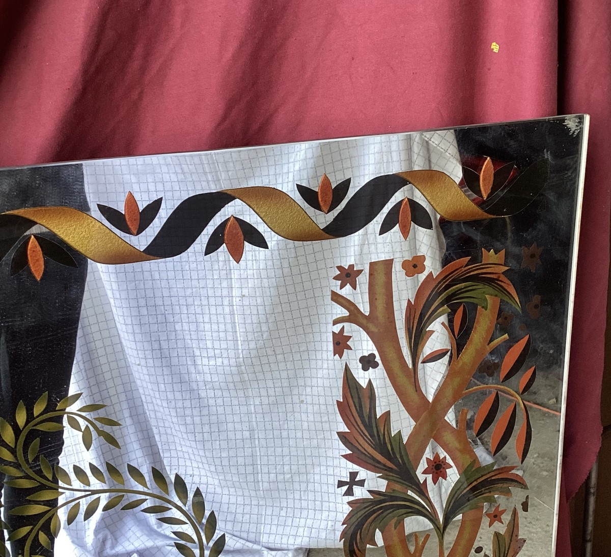 Important miroir églomisé -photo-3