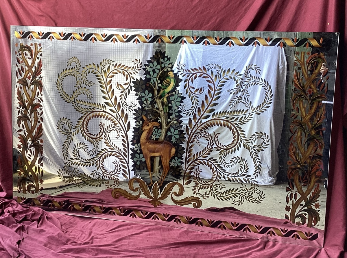 Important miroir églomisé 