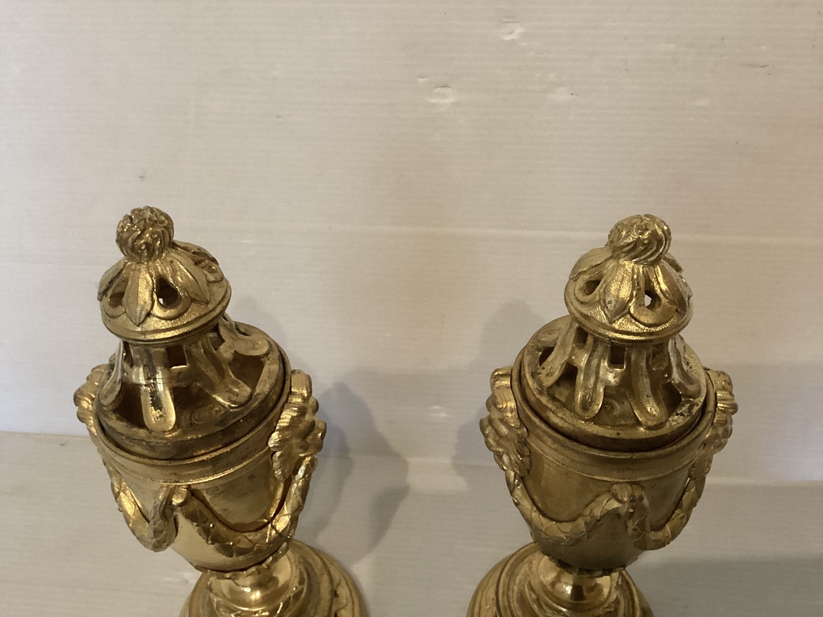 Paire de cassolettes Louis XVI -photo-3