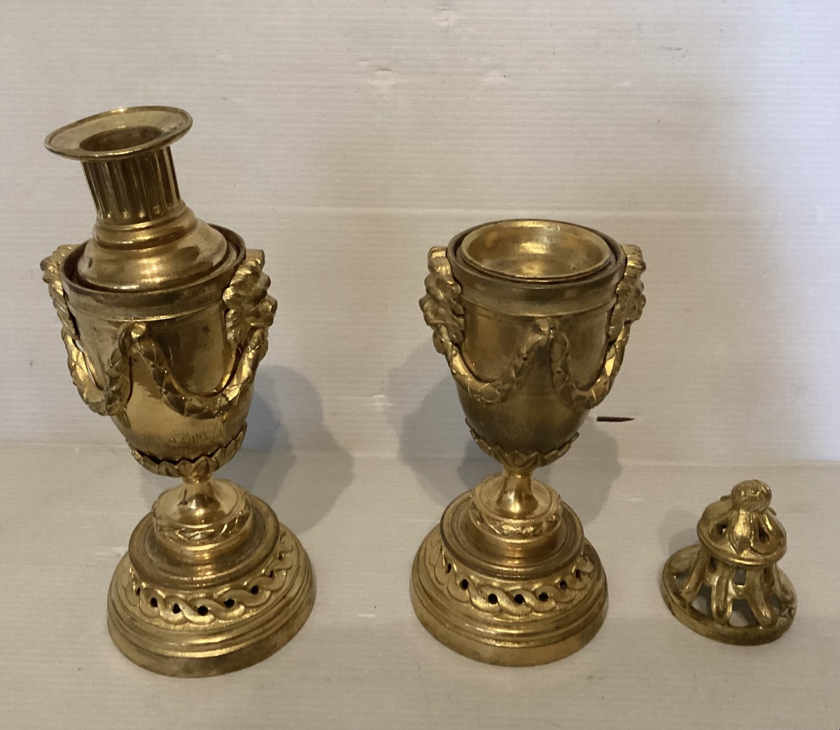 Paire de cassolettes Louis XVI -photo-4