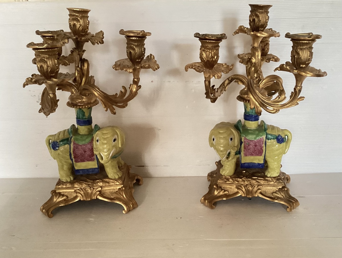 Paire de candélabres 19ème 