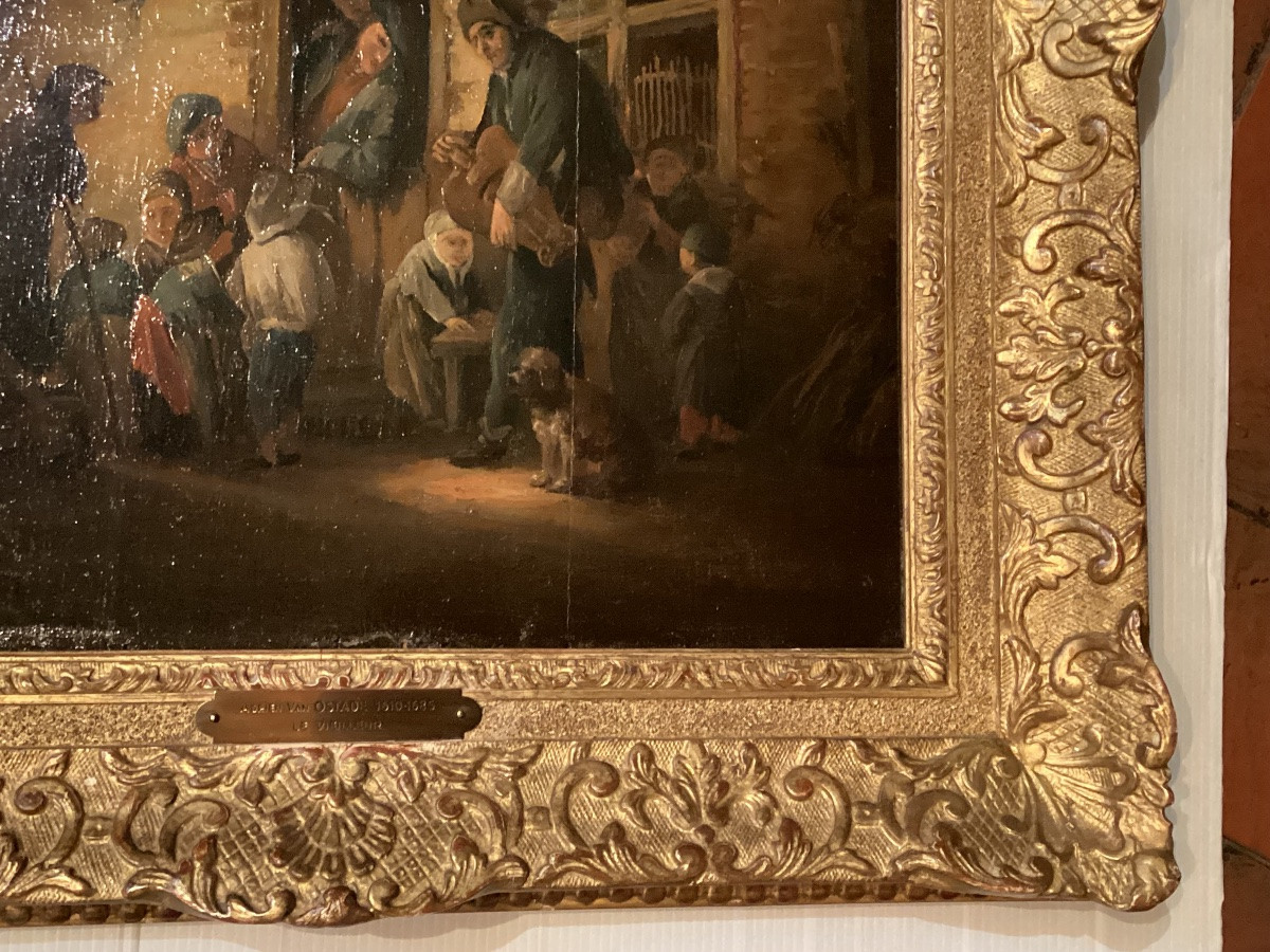 Adrien Van Ostade 1610-1685 Signed Painting -photo-2