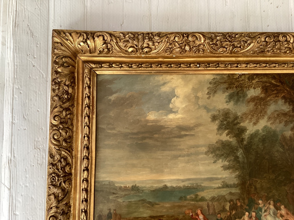 Watteau peinture sur panneau -photo-3