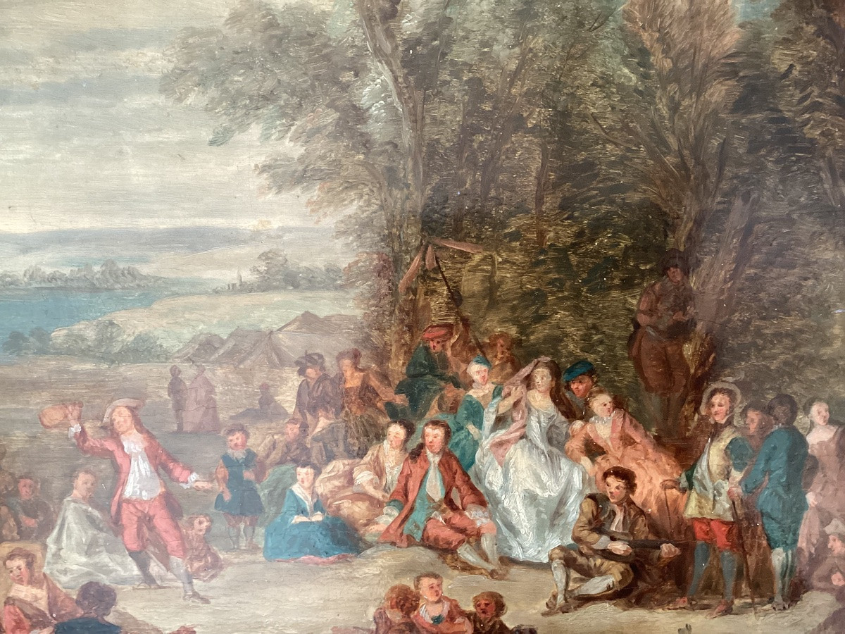 Watteau peinture sur panneau -photo-3