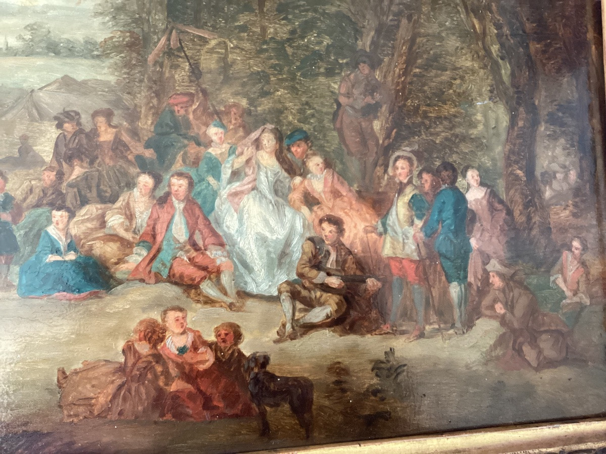 Watteau peinture sur panneau -photo-7