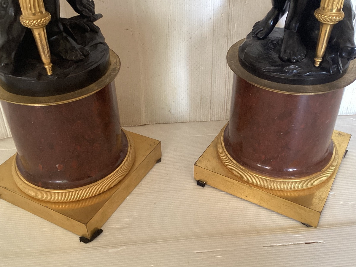 Importante paire de candélabres fin 18ème -photo-8