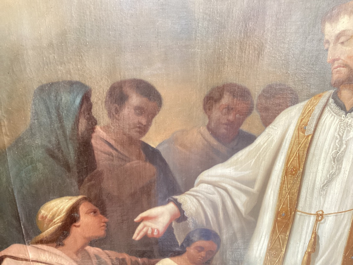 Important Religious Oil On Canvas-photo-3