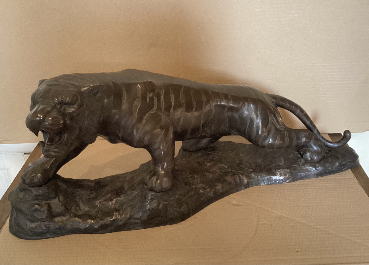 Tigre en bronze japonais 