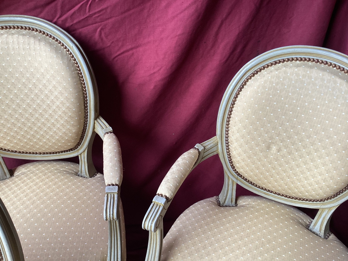 Suite Of Four Louis XVI Armchairs-photo-2
