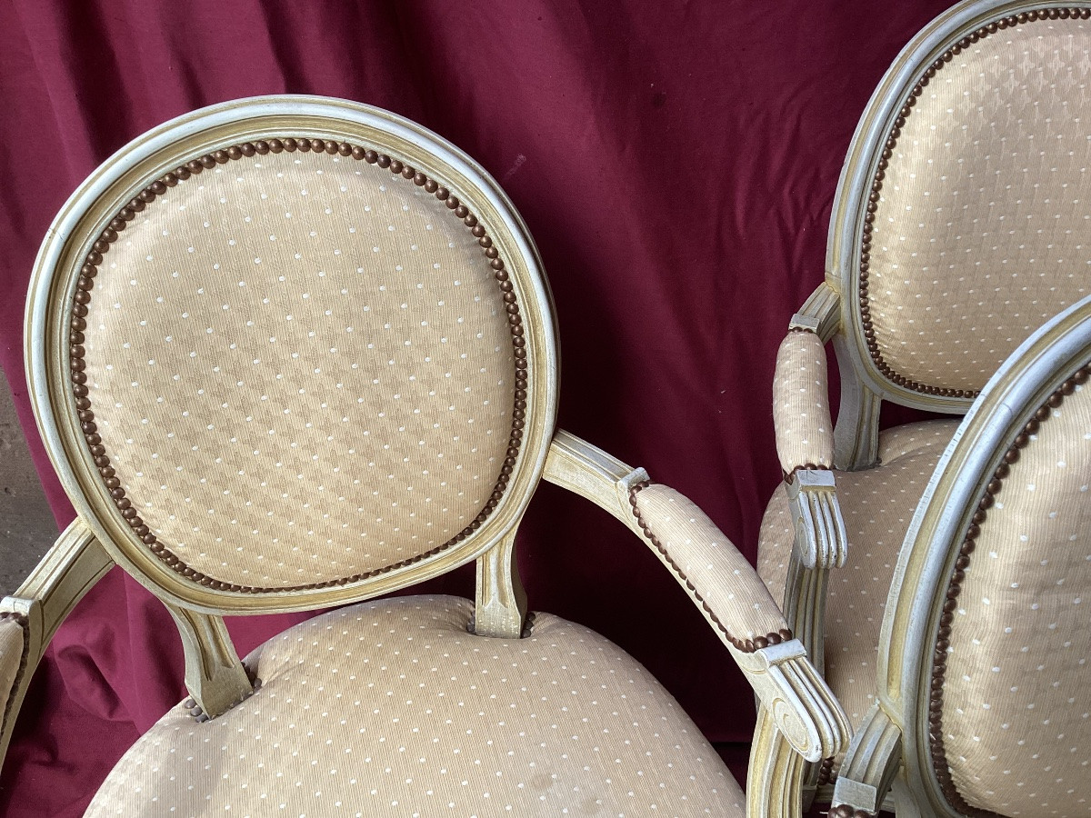 Suite Of Four Louis XVI Armchairs-photo-3