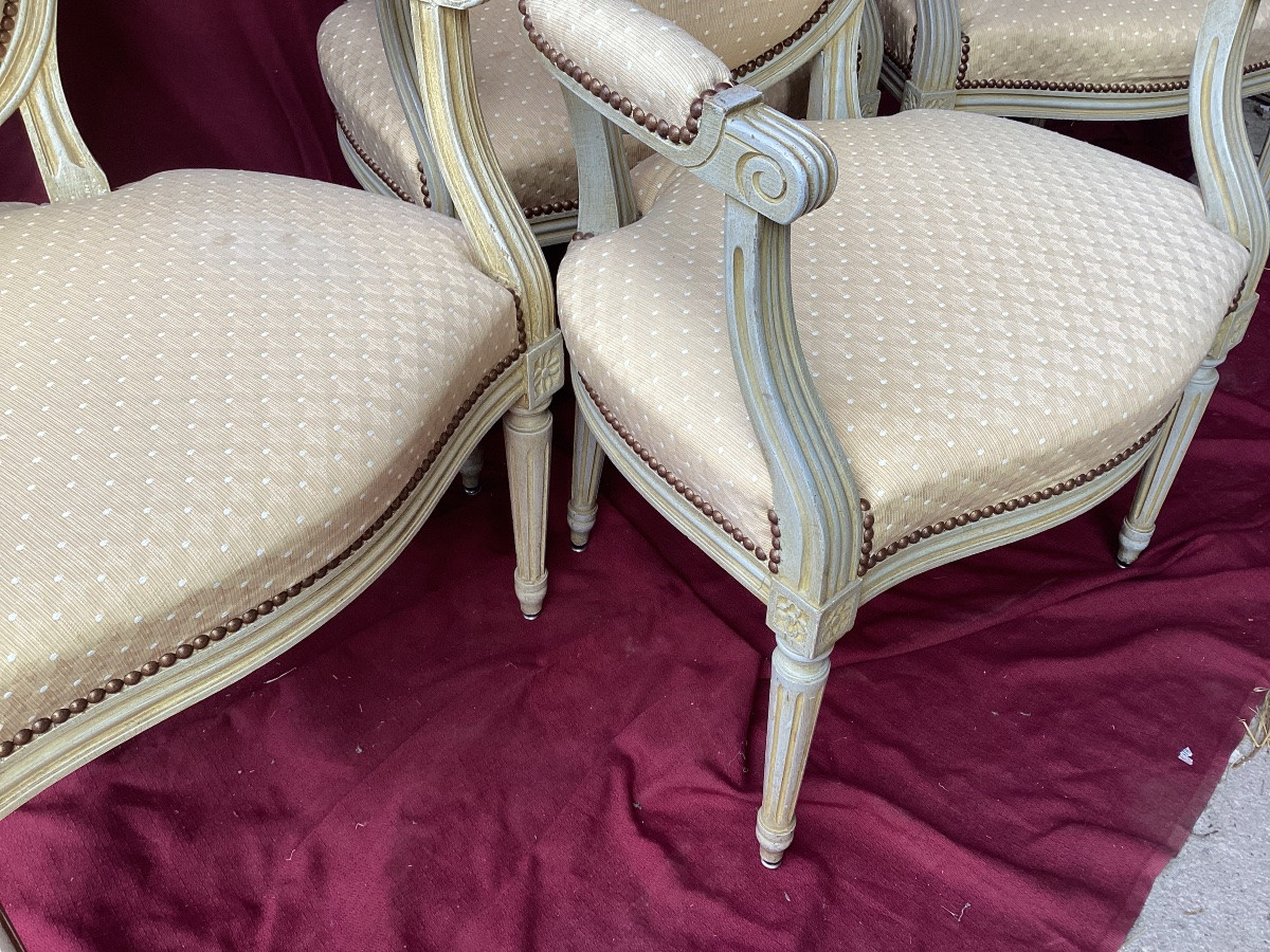 Suite Of Four Louis XVI Armchairs-photo-2